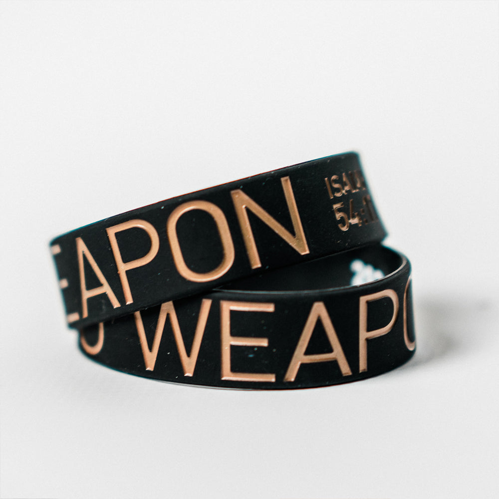 No Weapon Wristband (Black & Rose Gold)