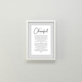 "The Prayer for a Cheerful Life" Poster Digital Download