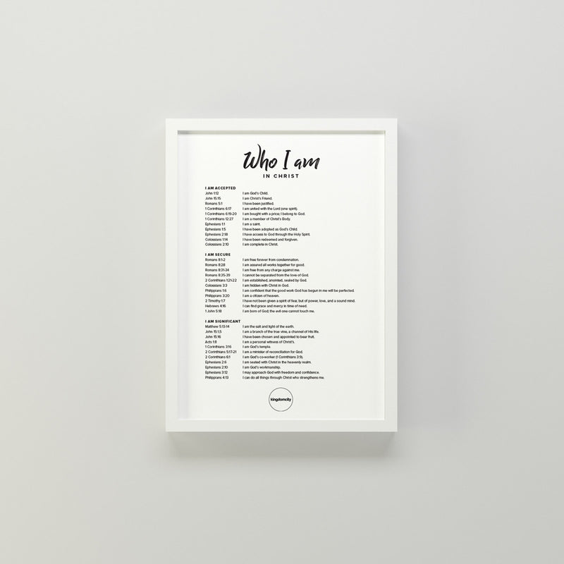  who i am in christ poster digital download